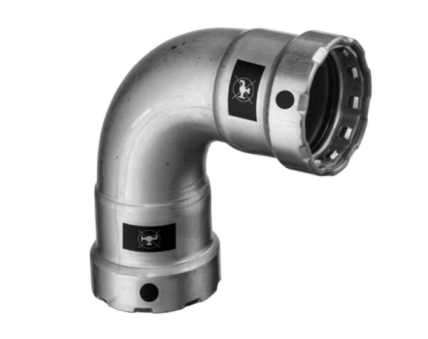 Угол 90° двухраструбный 20 ( 3/4") черная сталь (Megapress) серия 4216